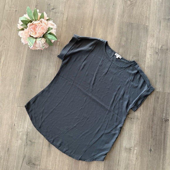 New Buckle Stone Grey Oversized Roll Sleeve Blouse - Picture 4 of 7